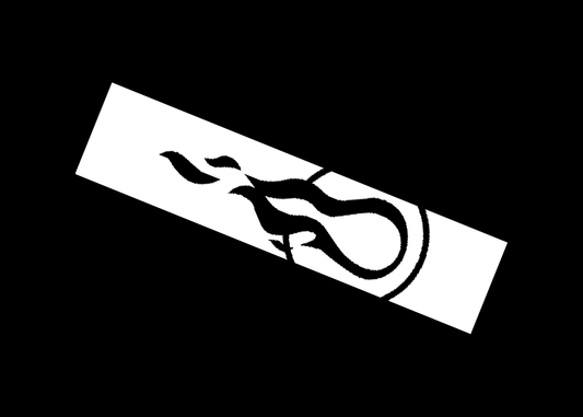 White Black Flame Key Tag